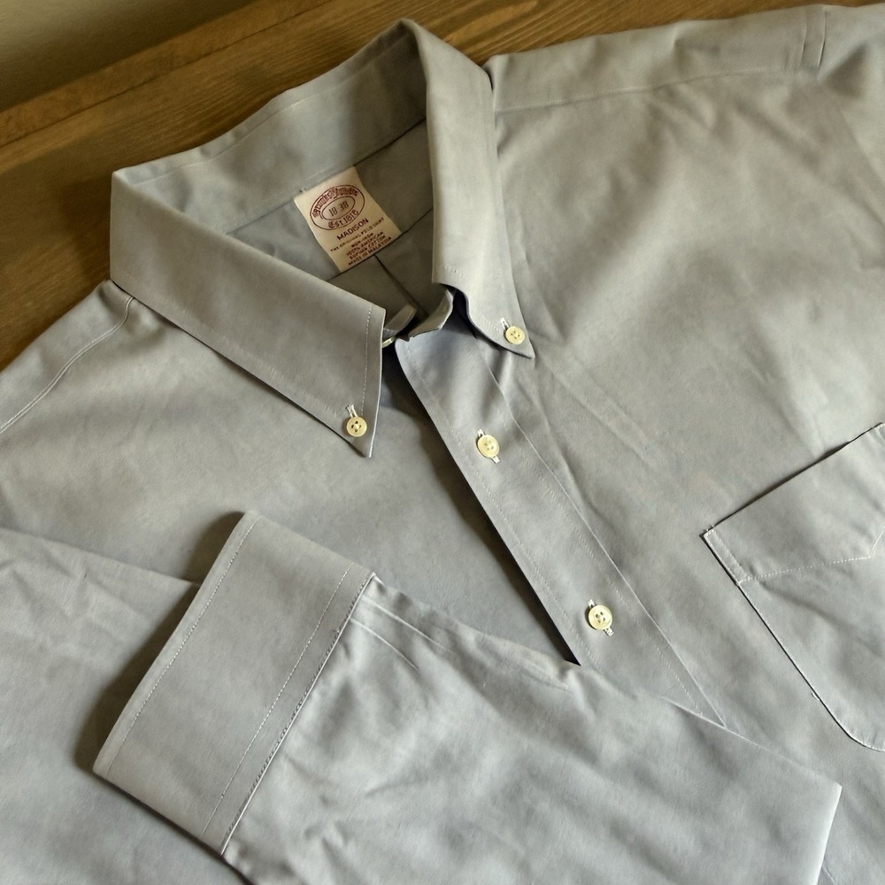 Brooks Brothers Men's 18-38 XXL Blue Long Sleeve Button Down Shirt Madison
